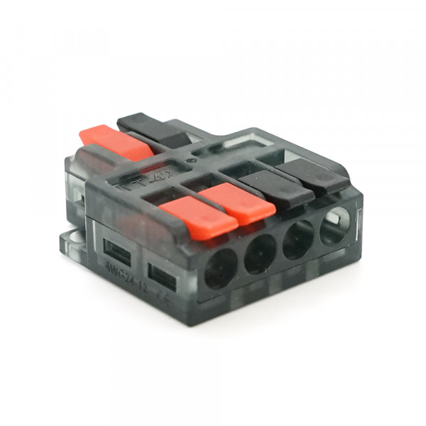 Клема з натискними затискачами 4на2-провідна LT-42, 1/2-pin, 250V, 32A, 0.2-4mm2, 14,5/25*30*11mm, сіра