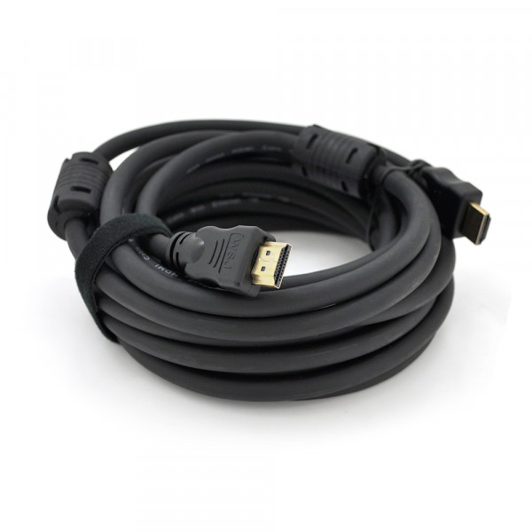 Кабель Ritar Premium PL-HD348 HDMI-HDMI Ultra HD 4K,1080P, 10.0m, v1,4, OD-8.0mm, з фільтром, круглий Black, конектор Gold, Box, Q40