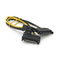 Кабель-перехідник для живлення відеокарти SATA+SATA->6P, OEM Q50