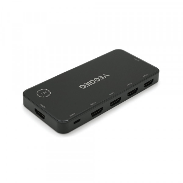 HDMI свіч VEGGIEG V-HD05 4k x 2k, 5 x 1 портів, з USB-кабелем і пультом дистанційного керування, Black, Blister