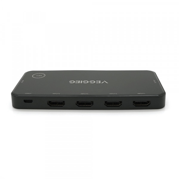 HDMI свіч VEGGIEG V-HD05 4k x 2k, 5 x 1 портів, з USB-кабелем і пультом дистанційного керування, Black, Blister
