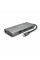 Хаб-конвертор VEGGIEG TC11-S Type-C (тато) на Type-C(мама) + USB3.0*3(мама) + HDMI(мама) + jack3.5(мама) + SD/TF + RJ45, 10 см, Silver, Box
