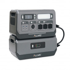 Портативная зарядная станция ALLWEI SGR-PPS2400-2PRO+BAT, 2400W/4096Wh LiFePO₄, MPPT 500W max ХТ60/12 – 60 В/10 А, 2xDC5521-12V-12A, CarPort-12V-12A, 3xAC230V, 2xUSB-A-18W, 2xUSB-C-100W, Wi-Fi, charge 1.5 h,  480x260x535 мм, 42.5кг