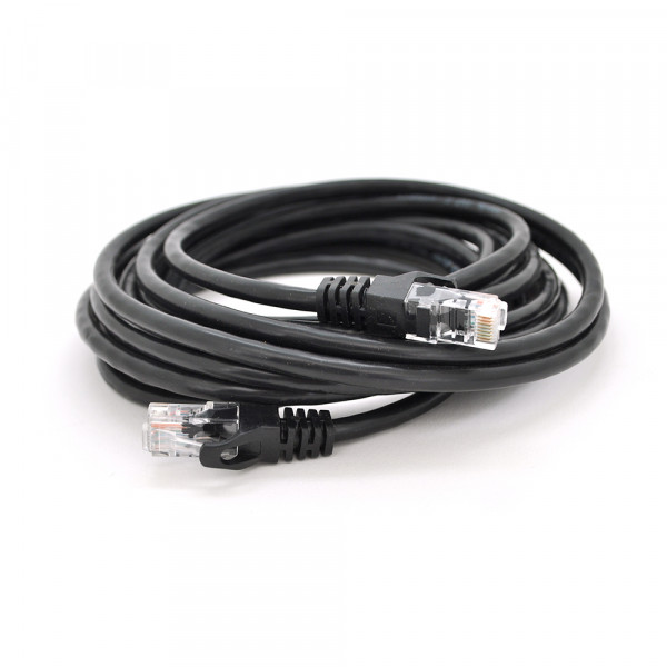Патч-корд литий Weepda, UTP, RJ45, Cat.6, 15m, чорний, Cu (мідь)