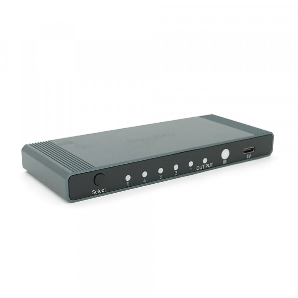 Комутатор VEGGIEG V-HD11 HDMI 1*5, HDTV2.0 4K, Grey, Box