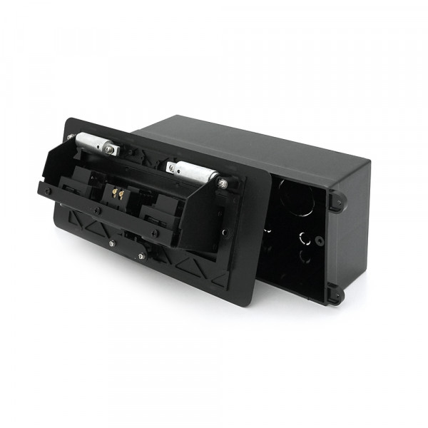 Розетка для підлоги висувна із заземленням J29L, дві розетки + 2 * USB, Input: AC 100-250V 16A, Black