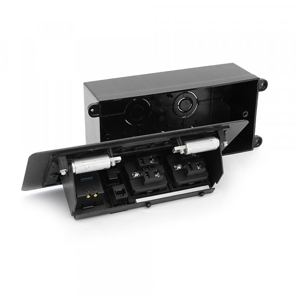 Розетка для підлоги висувна із заземленням J29L, дві розетки + 2 * USB + 2* RJ45, Input: AC 100-250V 16A, Black