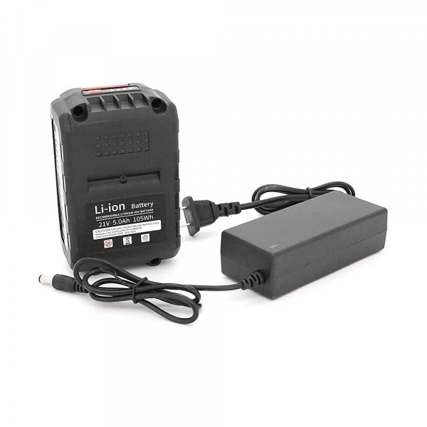 Акумулятор для електроінструменту EZ-Li18, Li-Ion 21V, 5Ач, 8*18650, 120х70х72mm, (тип Makita)+ Зарядний пристрій + перехідник