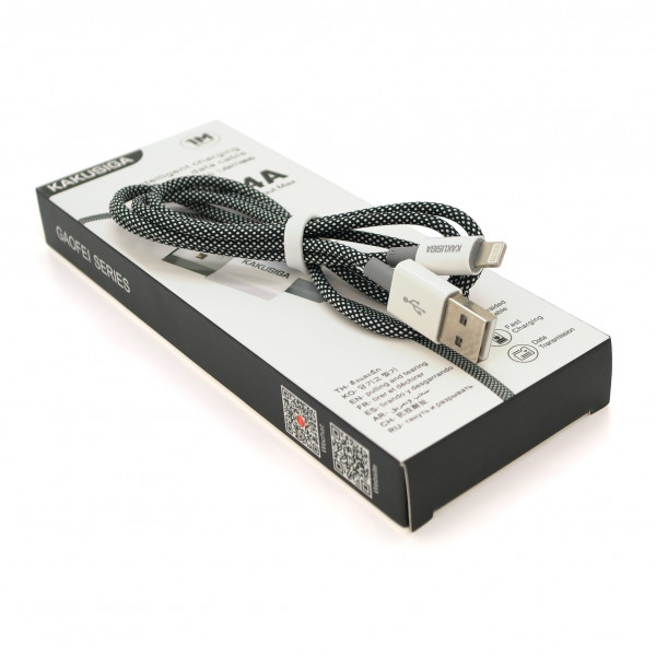 Кабель iKAKU KSC-723 GAOFEI smart charging cable for iphone, Black, довжина 1м, 2.4A, BOX