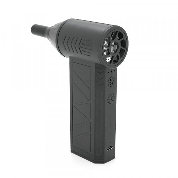 Ручний портативний турбовентилятор компресор ZY7400-SE/PRO, 130000RPM, 52m/s, 51-60дБ, літієва батарея 4000 мА, 326г,70*45*120мм, Black