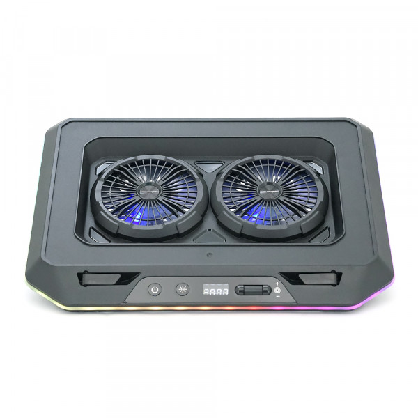 Підставка для ноутбука IceCoorel A5, до17", fan2-125*15 мм 2200±10% RPM, корпус пластик, 1-USB+1-TYPE C, 420x320x55mm, RGB-11режимів, Box Q8