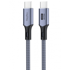 Кабель VEGGIEG V-U410, Type-C(Male) to Type-C(Male) PD cable, 240 Вт, струм 5 А, 40Gbps, Gray, довжина 2м, Box