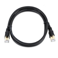 Патч-корд литий VEGGIEG, CCA, SSTP, RJ45, Cat.8, 1m, чорний