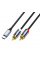 Кабель VEGGIEG V-A621 TypeC => 2хRCA (тато), GOLD Jack, круглий, Gray, 1.5 м, Пакет