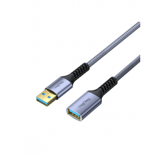 Кабель VEGGIEG V-U348, AM/AF, USB3.0, Gray, довжина 2м, Box