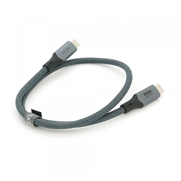 Кабель VEGGIEG V-U408, Type-C(Male) to Type-C(Male) PD cable, 240 Вт, струм 5 А, 40Gbps, Gray, довжина 0.5м, Box
