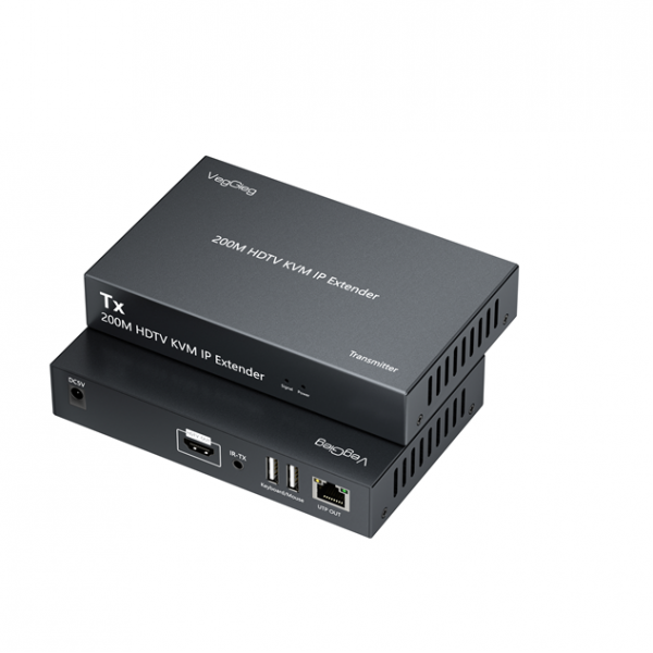 Активний VEGGIEG V-HD012 KVM HDMI 2*1 спліттер 200m, 1080P/60Hz, HDMI 1.3/HDCP1.4, USB Support, Grey, Box