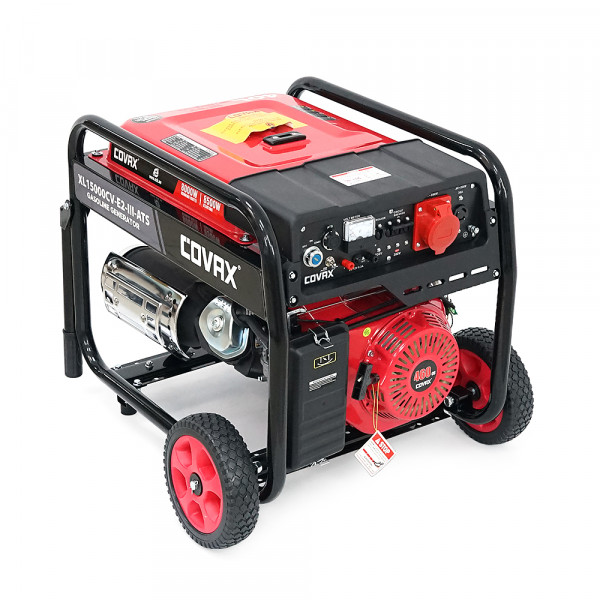 Генератор бензиновий COVAX XL15000CV-E2-lll-ATS, 8.0kW, 220V-380V, 50Hz, DC12V, 18HP, Electric Starter, tank 25L, 705x560x570mm