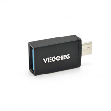 Перехідник VEGGIEG V-OT01 USB2.0(AF) OTG => microUSB(M), Black, Пакет
