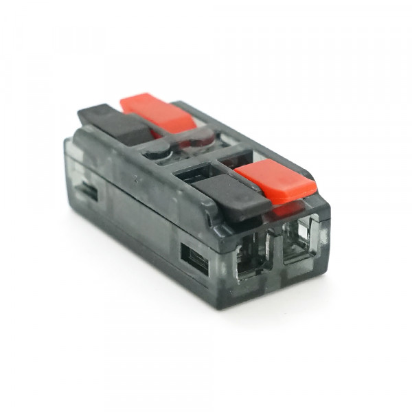 Клема  з натискними затискачами 1-провідна LT-2, 2-pin, 250V, 32A, 0.5-2.5mm2, 13,5*30*11mm, сіра