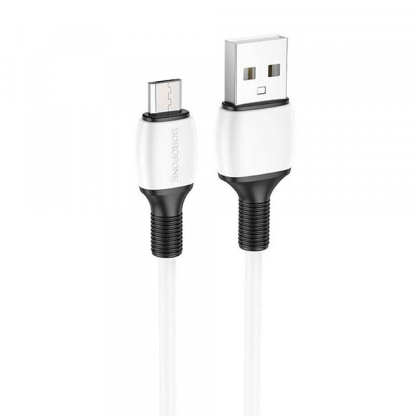 Кабель Borofone BX84, USB-Micro, 2.4A, довжина 1м, White, BOX