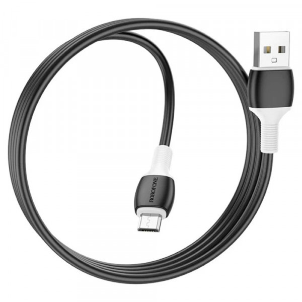 Кабель Borofone BX84, USB-Micro, 2.4A, довжина 1м, Black, BOX
