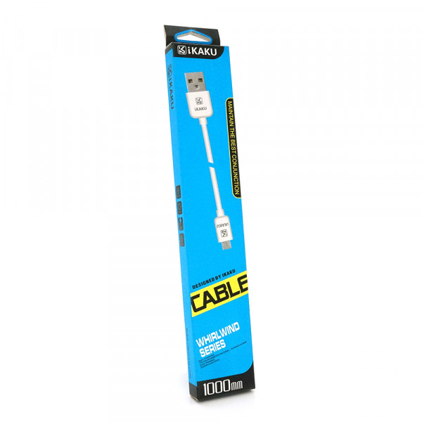 Кабель iKAKU XUANFENG charging data cable for Type-C, White, довжина 1м, 2,1А, BOX