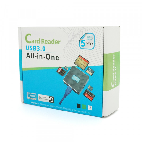 Кардридер універсальний USB 3.0 HDH-939 SD/MMC/MS/TF/M2, USB2.0, White, Блістер