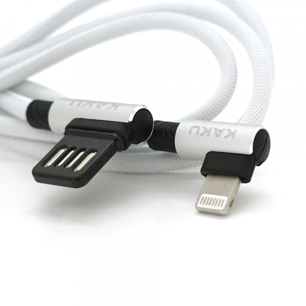 Кабель iKAKU KSC-028 JINDIAN charging data cable for iphone, Silver, довжина 1м, 2.4A, BOX