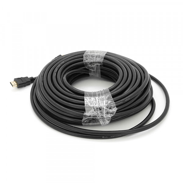 Кабель Merlion HDMI-HDMI HIGH SPEED 20m, v1.4, OD-7.5mm, круглий Black, коннектор Black, (Пакет) Q25
