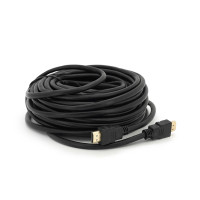 Кабель Merlion HDMI-HDMI HIGH SPEED 15m, v1.4, OD-7.5mm, круглий Black, коннектор Black, (Пакет) Q32