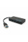 Хаб USB 3.0, 4 порти, плоский, чорний, підтримка до 2TB, кабель 0,14 м, Blister