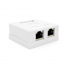 Розетка RITAR FTP 8P8C RJ45 2 порт Cat-6,  накладна біла Q250