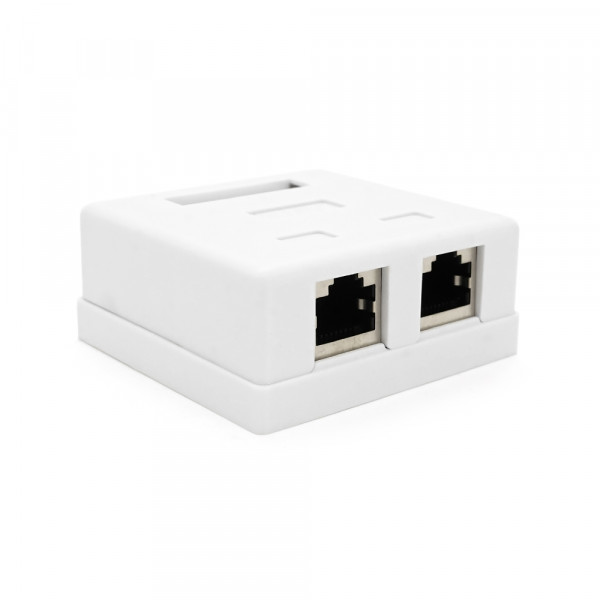 Розетка RITAR FTP 8P8C RJ45 2 порт Cat-6,  накладна біла Q250