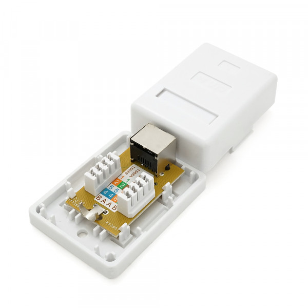 Розетка RITAR FTP 8P8C RJ45 1 порт Cat-6,  накладна біла Q500