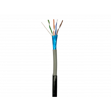 Кабель кручена пара GEAR FTP 4x2x0,51 Cat5E, CCA, PVC+PE, для зовнішніх робіт, чорний, 305m