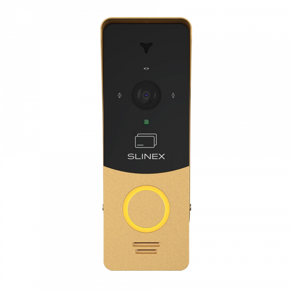 AHD панель виклику Slinex ML-20CRHD (black/gold), 2 Мп, EM-Marin зчитувач, кут огляду 115°, 45×130×24 мм