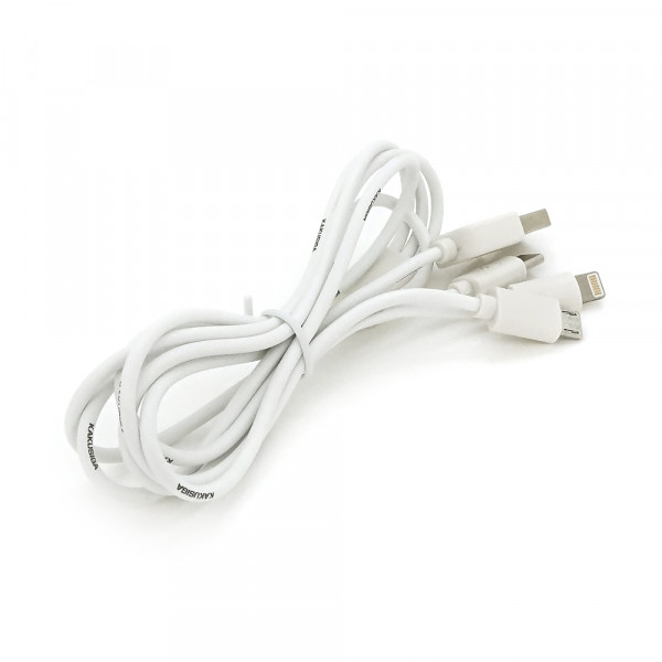 Кабель KSC-078 BAITONG charging data cable3 in 1 Micro / Iphone / Type-C, довжина 1м, White, BOX