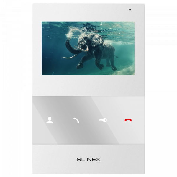 Аналоговий відеодомофон Slinex SQ-04M (white), 4,3” кольоровий екран TFT, слот microSD, 119×175×21 мм