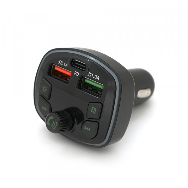 FM-модулятор Q7 з еквалайзером, 3.1A, PD18W, USB, TF, 55.5х41.5х37.5
