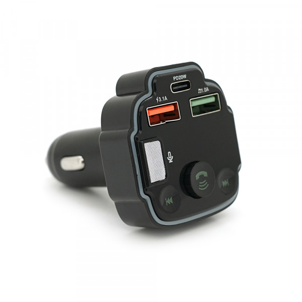 FM-модулятор Q8 з еквалайзером, 3.1A, USB, TF, 55.5х41.5х37.5