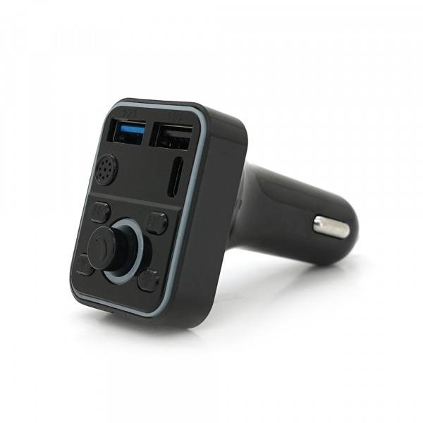 FM-модулятор D1, підсвічування 7 кольорів, 1.5-3.1A, USB, TF, 49.5х41х36