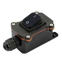 Вимикач зовнішнього монтажу, чорна кнопка, IP65, AC: 110-250V, 20A, Black