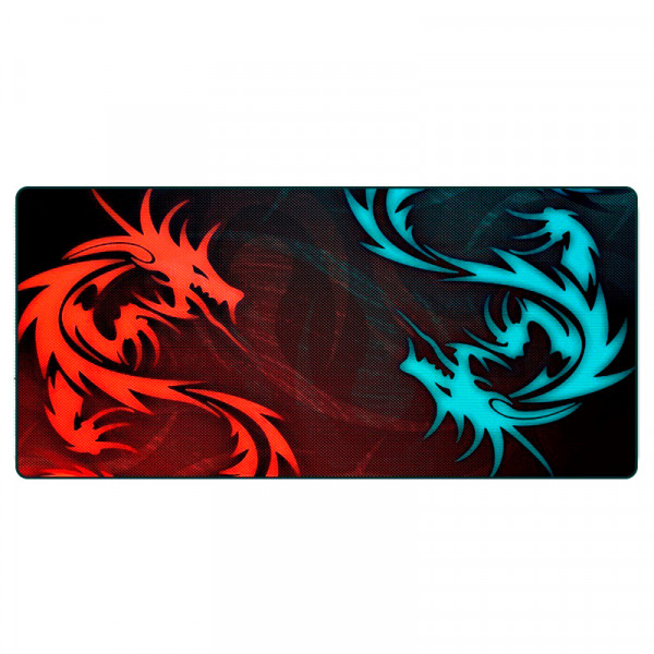 Килимок 300*700 тканинний Red and Blue Dragons з боковою прошивкою, товщина 2 мм, Black, Пакет