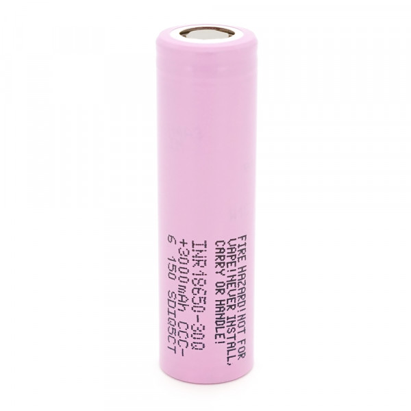 Акумулятор 18650 Li-Ion Samsung INR18650-30Q, 3000mAh, 30A, 4.2 / 3.6 / 2.5V, PINK, 2 шт в упаковці, ціна за 1 шт