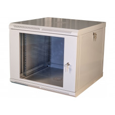 Шафа телекомунікаційна 19" VAGO 9U, настінна, двері акрил, сірий, (505х600х600)