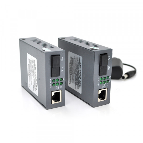 Медіаконвертер пари NetLink A+B (IC+113), 1310+1550 WDM одноволоконний Full/Half duplex , SC 25km (0 +70°C), +блок живлення 5V 1A, !!ПАРА в КОРОБКУ, відвантажуємо парою+перехiдник
