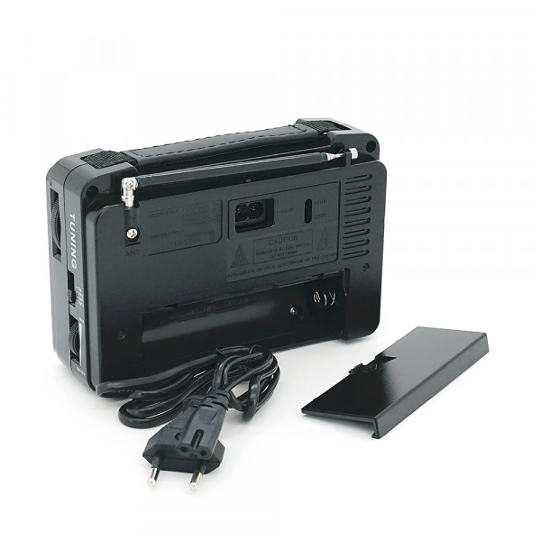 Радіоприймач GOLON RX-A06AC, LED, 2x3W, FM радіо, корпус пластмас, Black, BOX