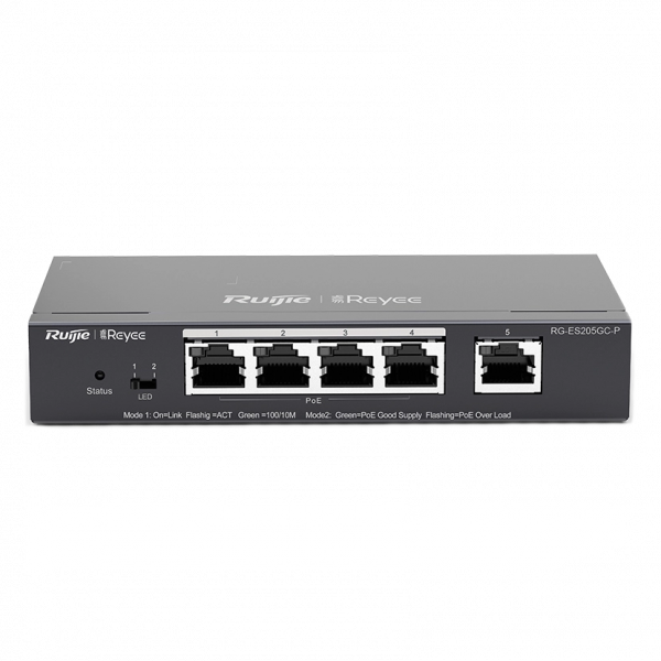 5-портовий гігабітний інтелектуальний POE комутатор Ruijie RG-ES205GC-P