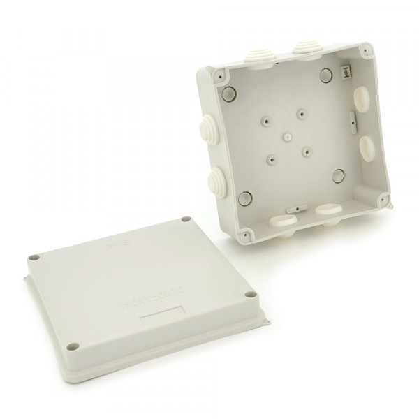 Коробка розподільна зовнішня PIPO Р50 150х150х70мм; IP54; пластик; (РР) 8 гермовводів; біла; Q28